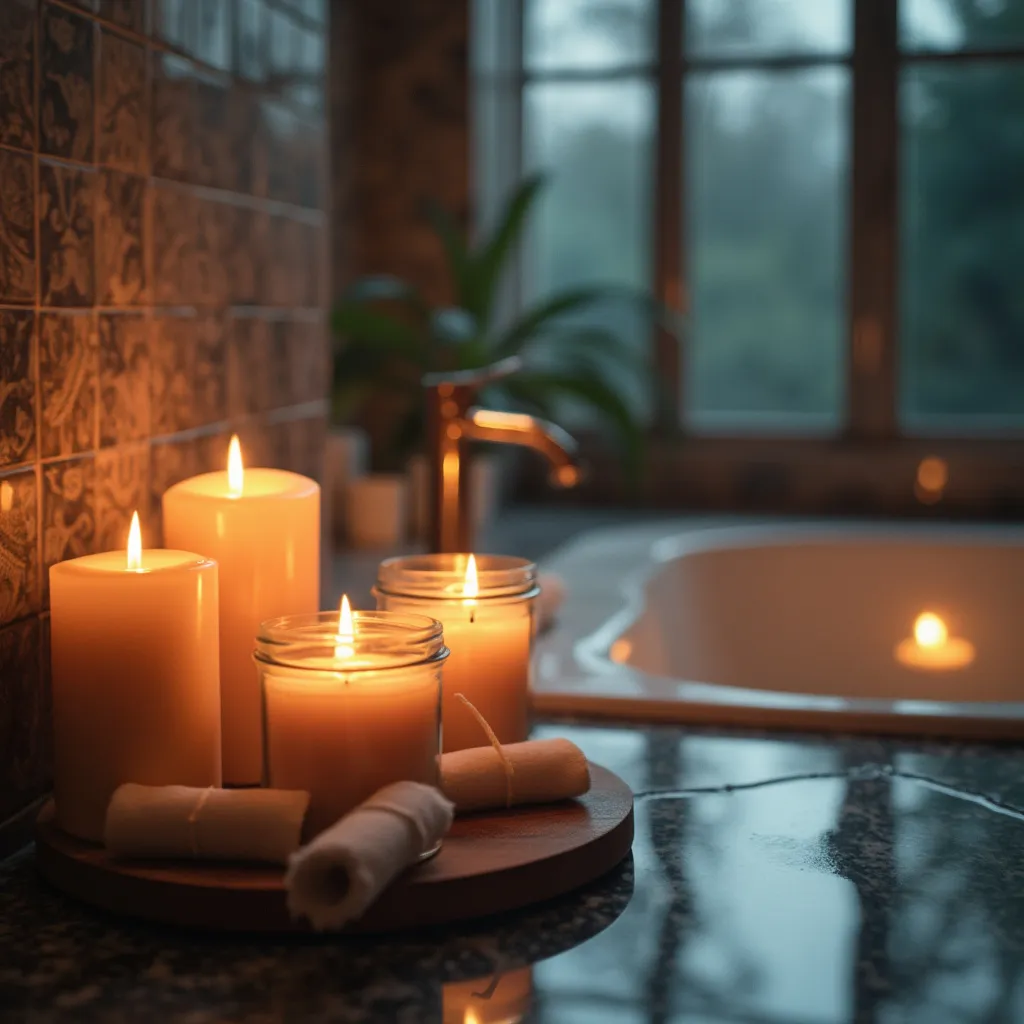 Domácí wellness koutek s vonnými svíčkami